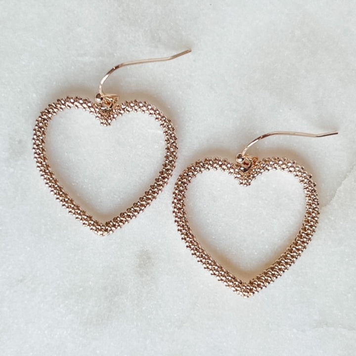 Heart Dangle Earrings-Gold or Silver