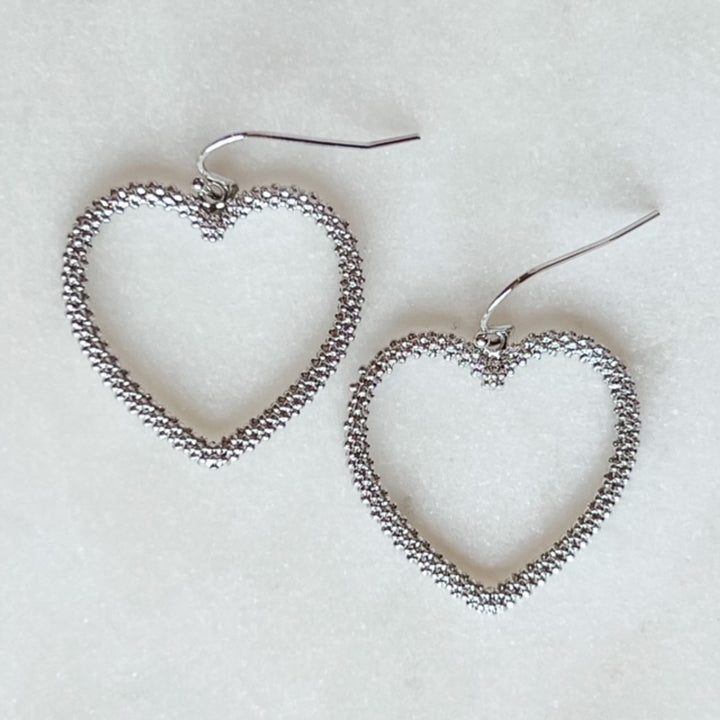 Heart Dangle Earrings-Gold or Silver