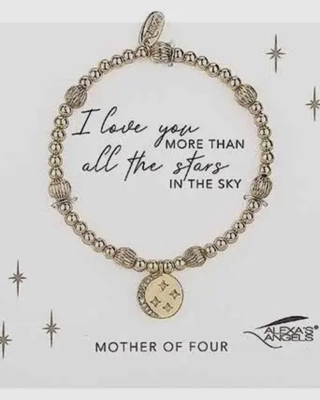 Moon and Stars Bracelet-Mother of Four