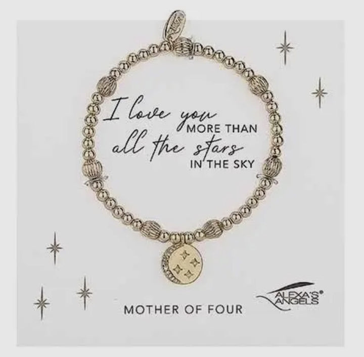 Moon and Stars Bracelet-Mother of Four