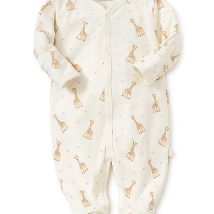 Sophie la girafe print footie — cute baby clothing, baby shower gift
