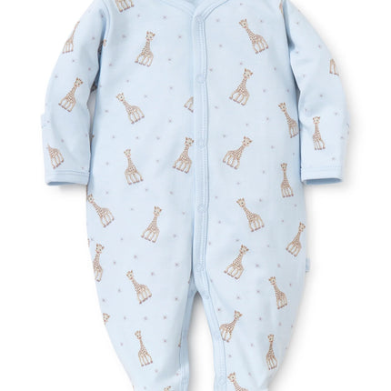 Sophie la girafe print footie — close up showing print detail
