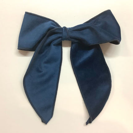Navy King Velvet Bowtie