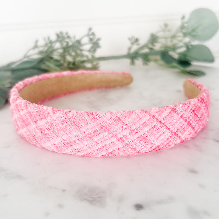 Tweed Headband - Pink