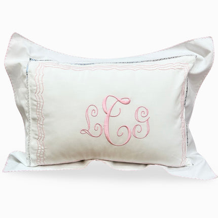 Personalized triple curve pillow — embroidered name, nursery and baby shower gift