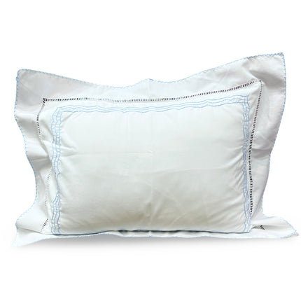 Personalized triple curve pillow — shown with embroidered name in pink