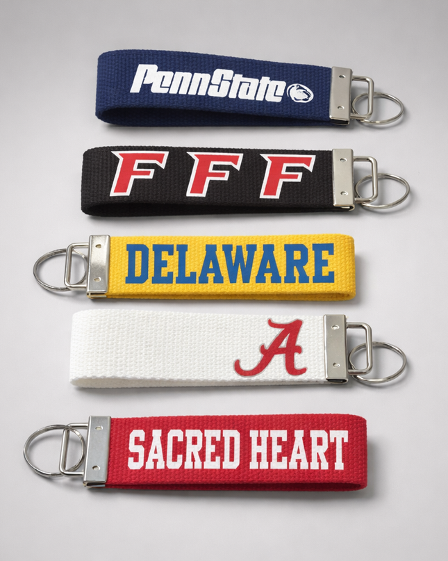 Personalized College Canvas Keychain