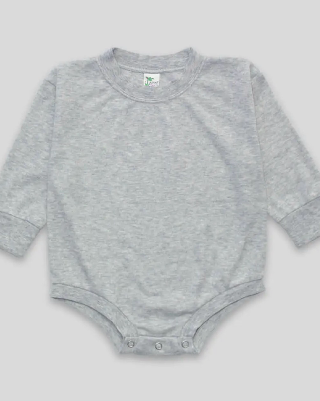 Heather Gray Long Sleeve Baby Bodysuit | Soft Cotton Infant Onesie | Personalized Baby Gift