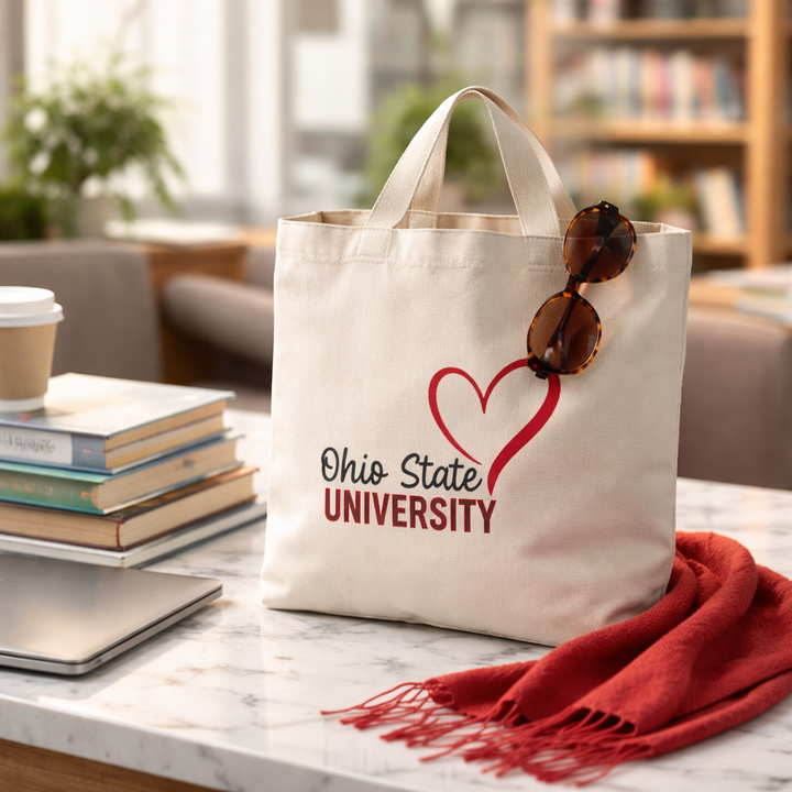 Personalized College Tote Bag | Custom School Spirit Canvas Tote | College Acceptance Gift