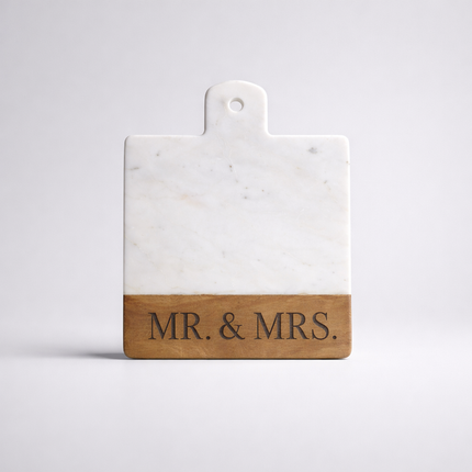 Mr & Mrs Marble and Wood Cutting Board