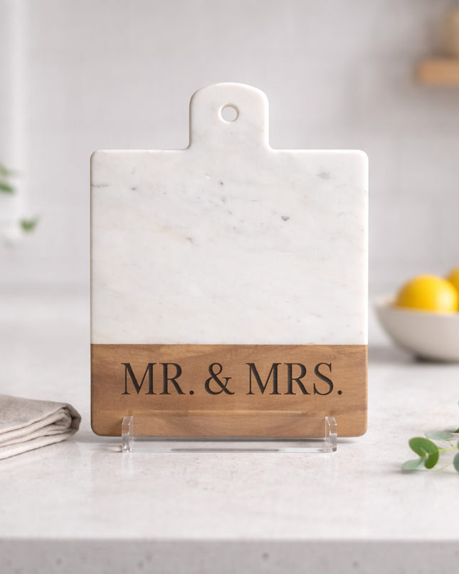 Mr & Mrs Marble and Wood Cutting Board