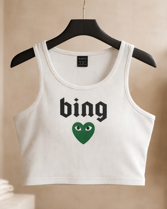 Personalized college tank top — shown with school logo example