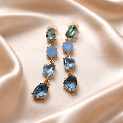 Azure Cascade Statement Earrings