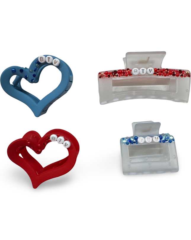Red & Blue Hair Clips