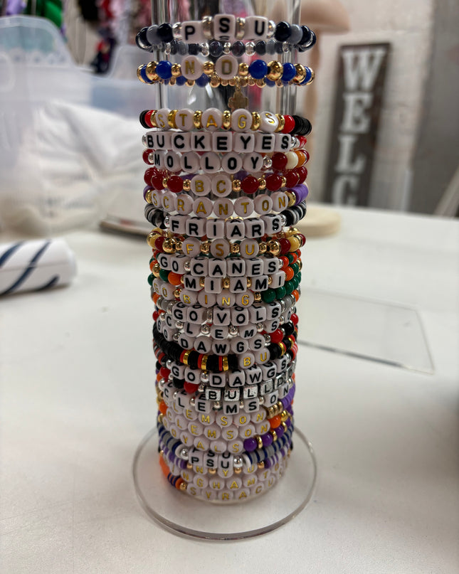 Personalized College Beaded Bracelets