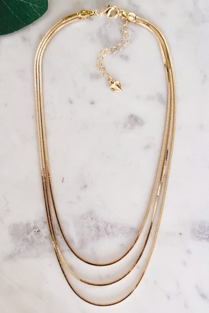 Multi-Layer Snake Chain Gold Necklace