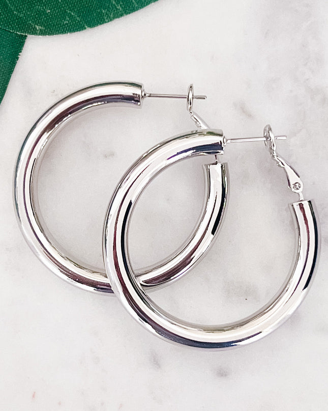 Gold-Dipped Brass Hoop Earrings