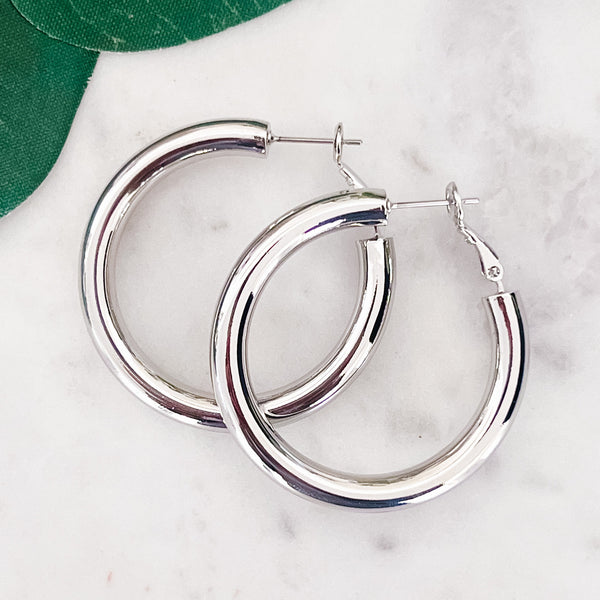 Gold-Dipped Brass Hoop Earrings