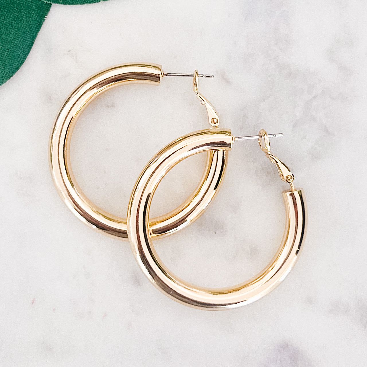 Gold-Dipped Brass Hoop Earrings