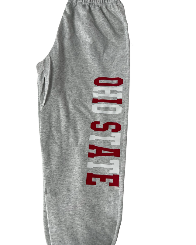 Personalized college sweatpants — custom school logo, heat press personalization included