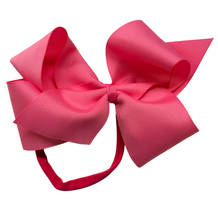 1/4" Nylon Pantyhose Headband W/Signature Grosgrain Bow