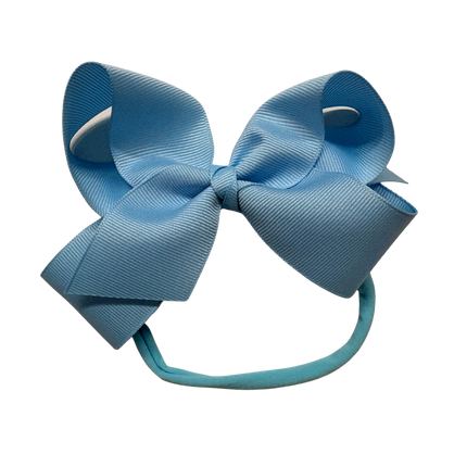 1/4" Nylon Pantyhose Headband W/Signature Grosgrain Bow