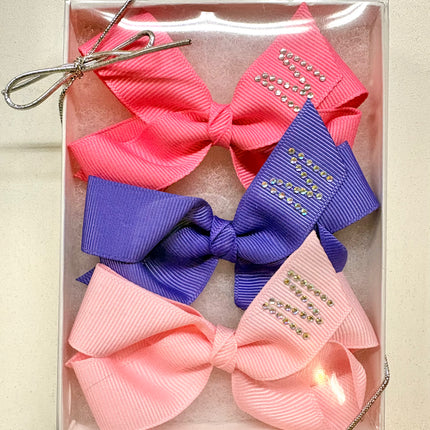 Small Initial Bow Gift Sets-Rhinestones
