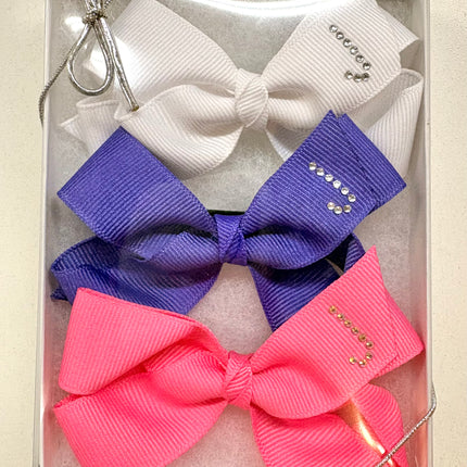 Small Initial Bow Gift Sets-Rhinestones