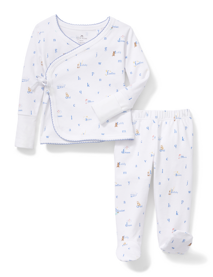 Baby Pima Wrap Set in Letters and Lullabies