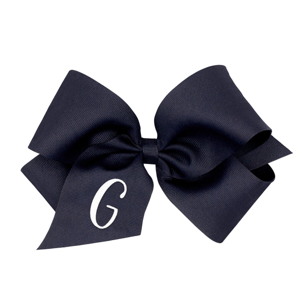 Monogrammed Grosgrain Girls Hair Bow