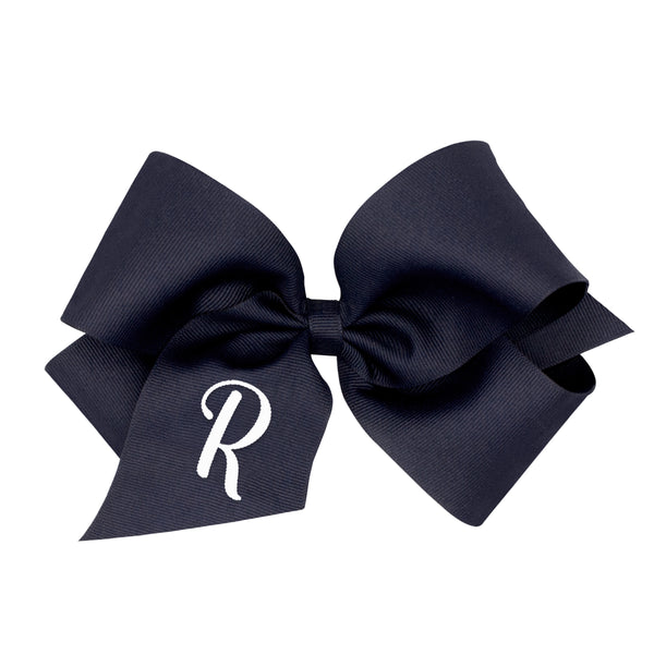 Monogrammed Grosgrain Girls Hair Bow