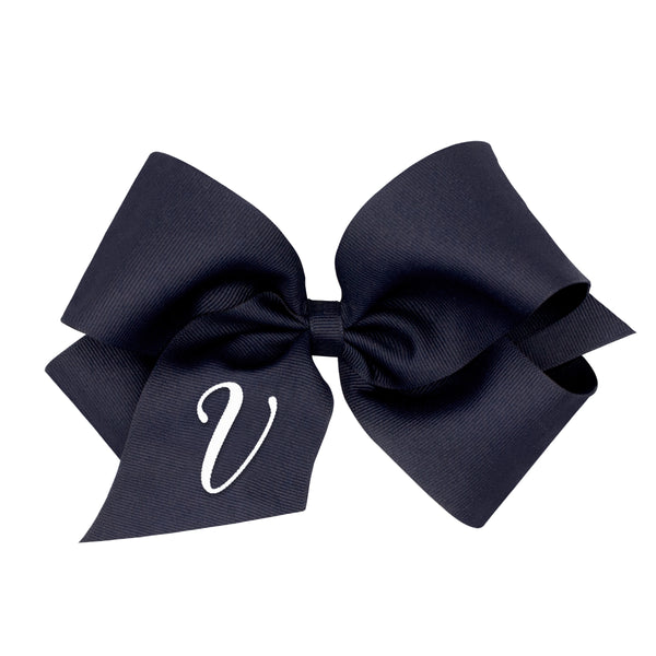 Monogrammed Grosgrain Girls Hair Bow