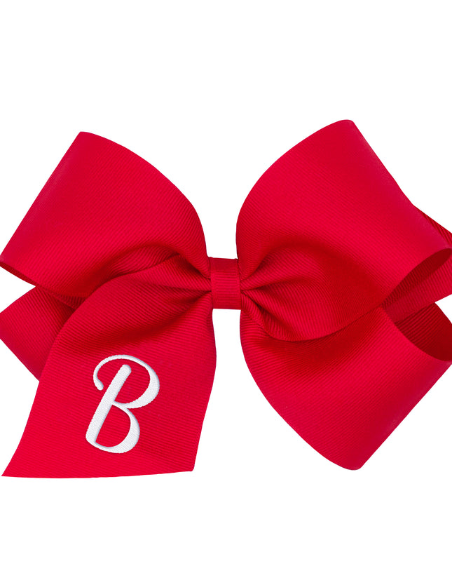 Monogrammed Grosgrain Girls Hair Bow