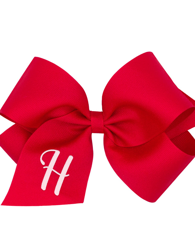 Monogrammed Grosgrain Girls Hair Bow