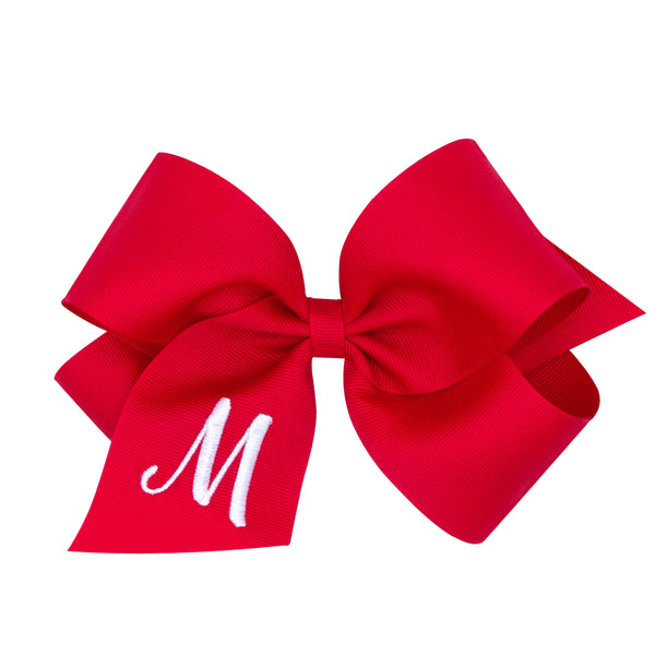 Monogrammed Grosgrain Girls Hair Bow