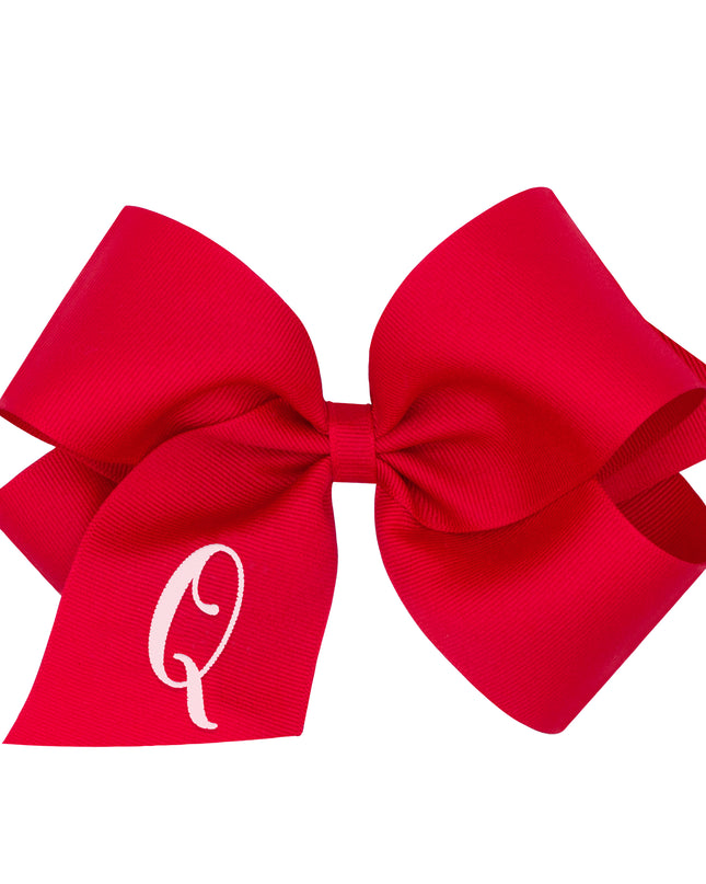 Monogrammed Grosgrain Girls Hair Bow