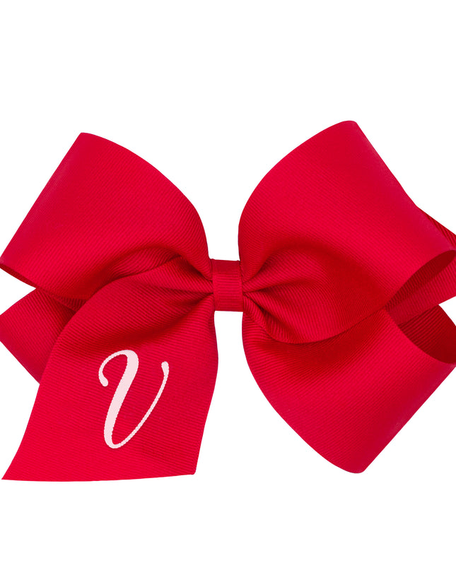 Monogrammed Grosgrain Girls Hair Bow
