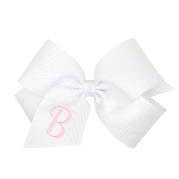 Monogrammed Grosgrain Girls Hair Bow