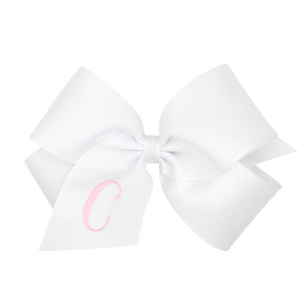 Monogrammed Grosgrain Girls Hair Bow