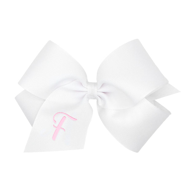 Monogrammed Grosgrain Girls Hair Bow