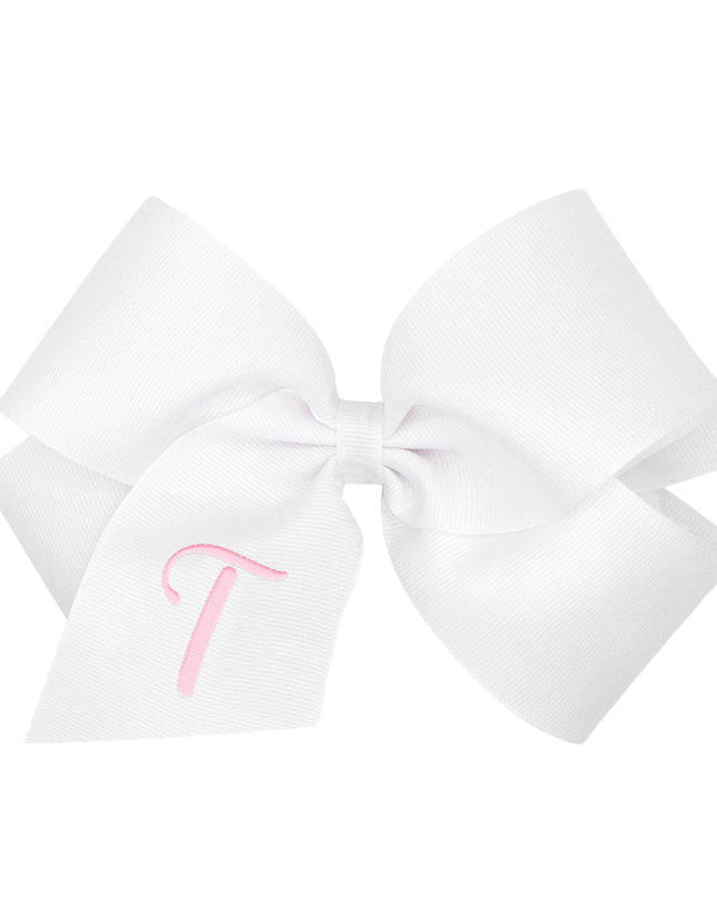 Monogrammed Grosgrain Girls Hair Bow