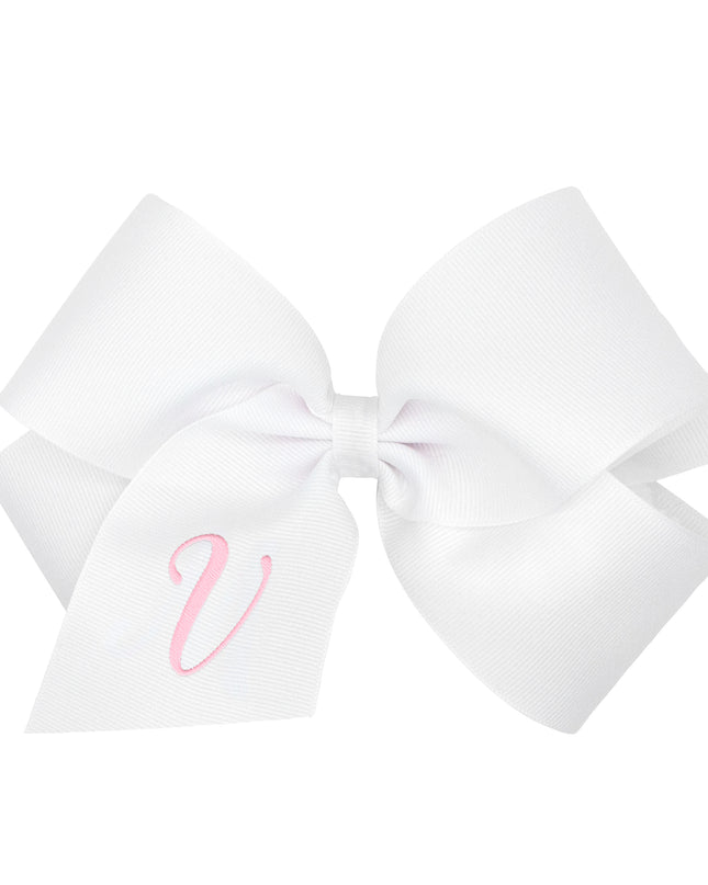 Monogrammed Grosgrain Girls Hair Bow