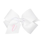 White with Light Pink Initial / V