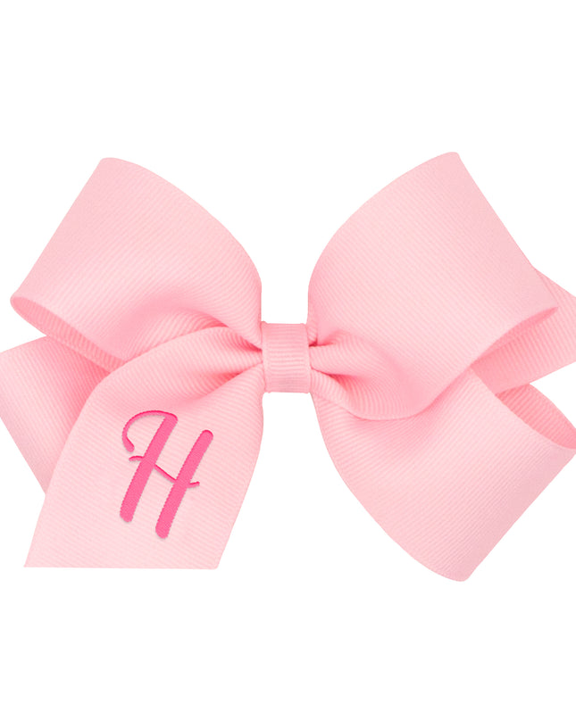 Monogrammed Grosgrain Girls Hair Bow