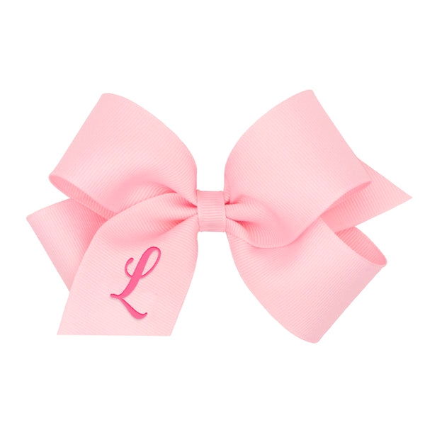 Monogrammed Grosgrain Girls Hair Bow