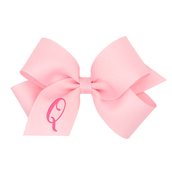 Monogrammed Grosgrain Girls Hair Bow