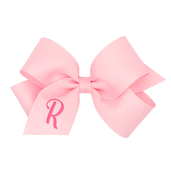 Monogrammed Grosgrain Girls Hair Bow