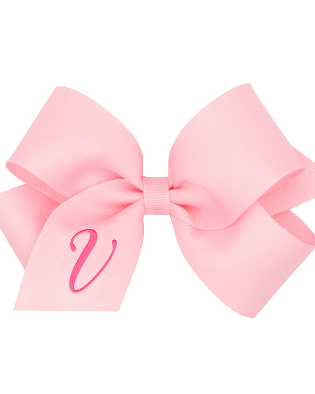 Monogrammed Grosgrain Girls Hair Bow