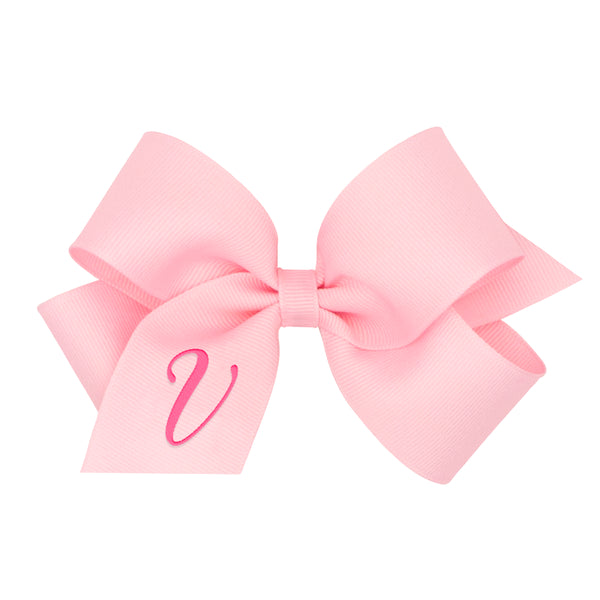 Monogrammed Grosgrain Girls Hair Bow