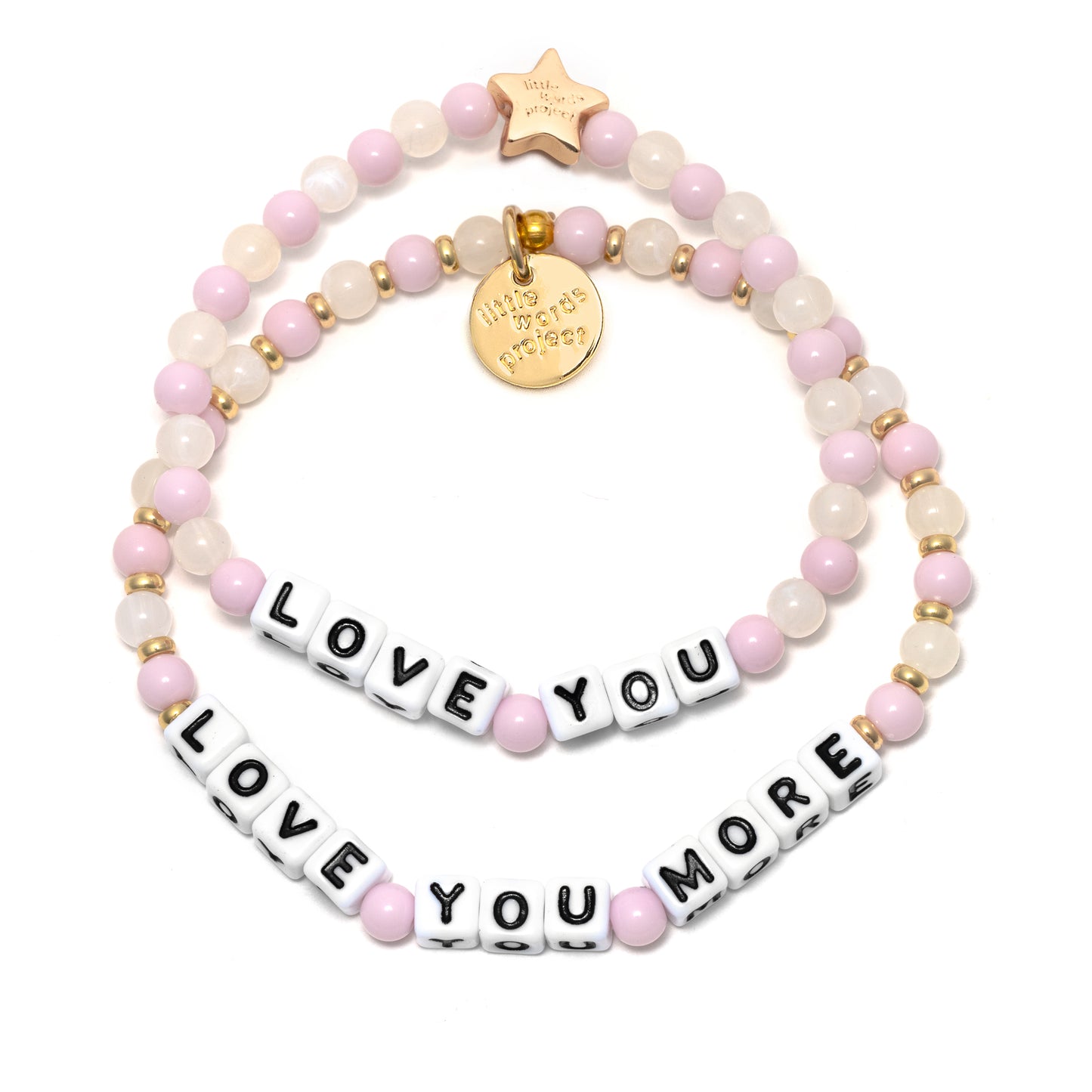 Little Word Project Stretch Bracelet -Love You More & Love You Sweetie